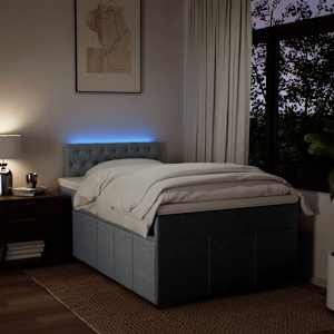 Box spring postel s matrací světle šedá 120x190 cm textil - obrázek 4