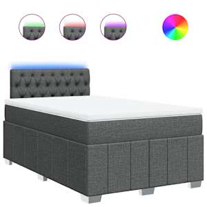 Box spring postel s matrací tmavě šedá 120x190 cm textil - obrázek 2