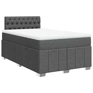 Box spring postel s matrací tmavě šedá 120x190 cm textil - obrázek 3