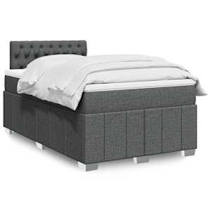 Box spring postel s matrací tmavě šedá 120x190 cm textil - obrázek 1