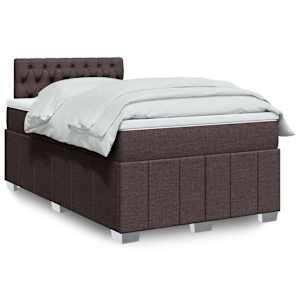 Box spring postel s matrací tmavě hnědá 120x190 cm textil