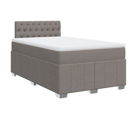 vidaXL Sommier &agrave; lattes de lit avec matelas taupe 120x190 cm tissu