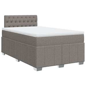 vidaXL Sommier &agrave; lattes de lit avec matelas taupe 120x190 cm tissu