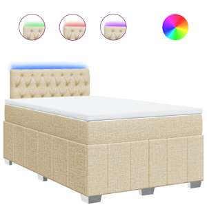 Box spring postel s matrací krémová 120x190 cm textil - obrázek 2