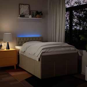 Box spring postel s matrací krémová 120x190 cm textil - obrázek 4