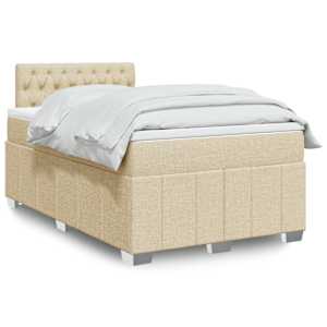 Box spring postel s matrací krémová 120x190 cm textil - obrázek 1