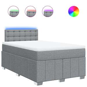 Box spring postel s matrací světle šedá 120x190 cm textil - obrázek 2