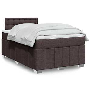 Box spring postel s matrací tmavě hnědá 120x190 cm textil