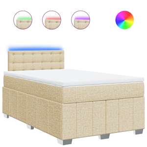 Box spring postel s matrací krémová 120x190 cm textil - obrázek 2