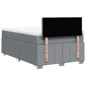 Box spring postel s matrací světle šedá 120 x 200 cm textil - obrázek 8