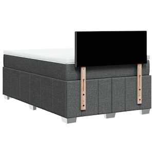 Box spring postel s matrací tmavě šedá 120x200 cm textil - obrázek 8