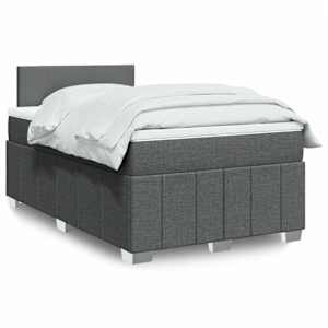 Box spring postel s matrací tmavě šedá 120x200 cm textil - obrázek 1