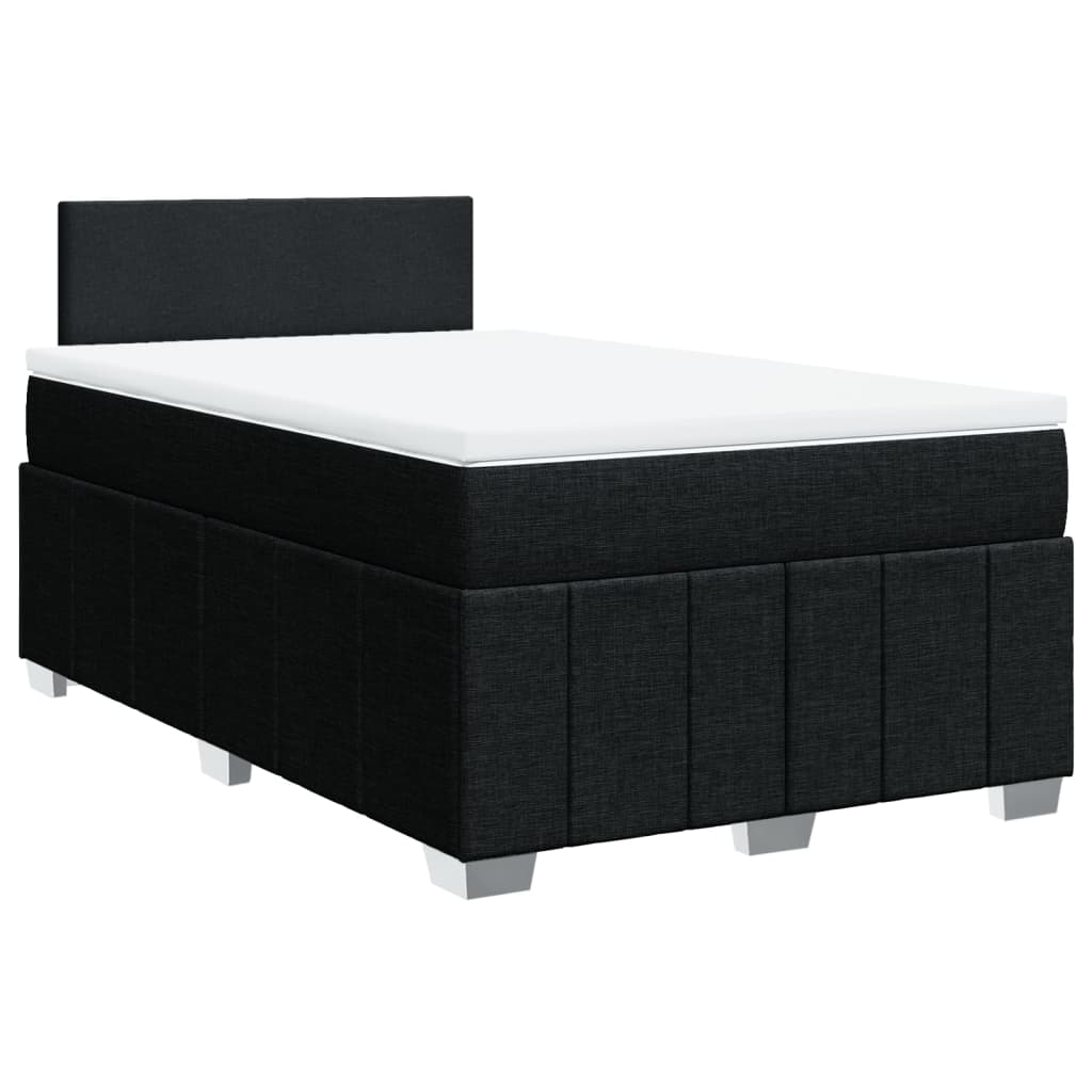 vidaXL Boxspring met matras stof zwart 120x200 cm afbeelding