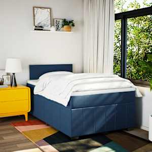 Box spring postel s matrací modrá 120x200 cm textil - obrázek 4