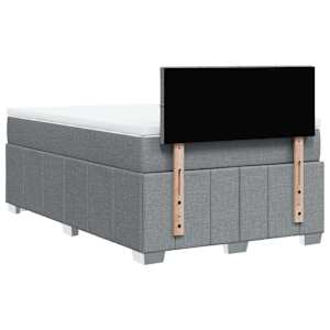 Box spring postel s matrací světle šedá 120 x 200 cm textil - obrázek 8