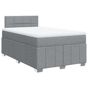 vidaXL Boxspringbett mit Matratze Hellgrau 120x200 cm Stoff