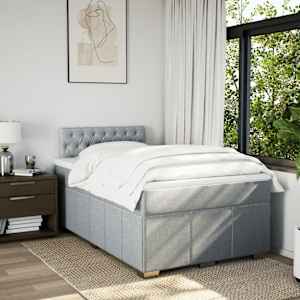 Box spring postel s matrací světle šedá 120 x 200 cm textil - obrázek 4