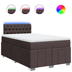 Box spring postel s matrací tmavě hnědá 120x200 cm textil - obrázek 2