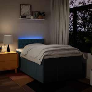 Box spring postel s matrací modrá 120x200 cm textil - obrázek 5