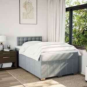 Box spring postel s matrací světle šedá 120 x 200 cm textil - obrázek 4