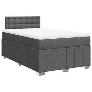 Box spring postel s matrací tmavě šedá 120x200 cm textil - obrázek 3
