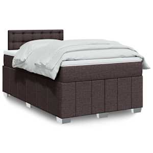 Box spring postel s matrací tmavě hnědá 120x200 cm textil - obrázek 1