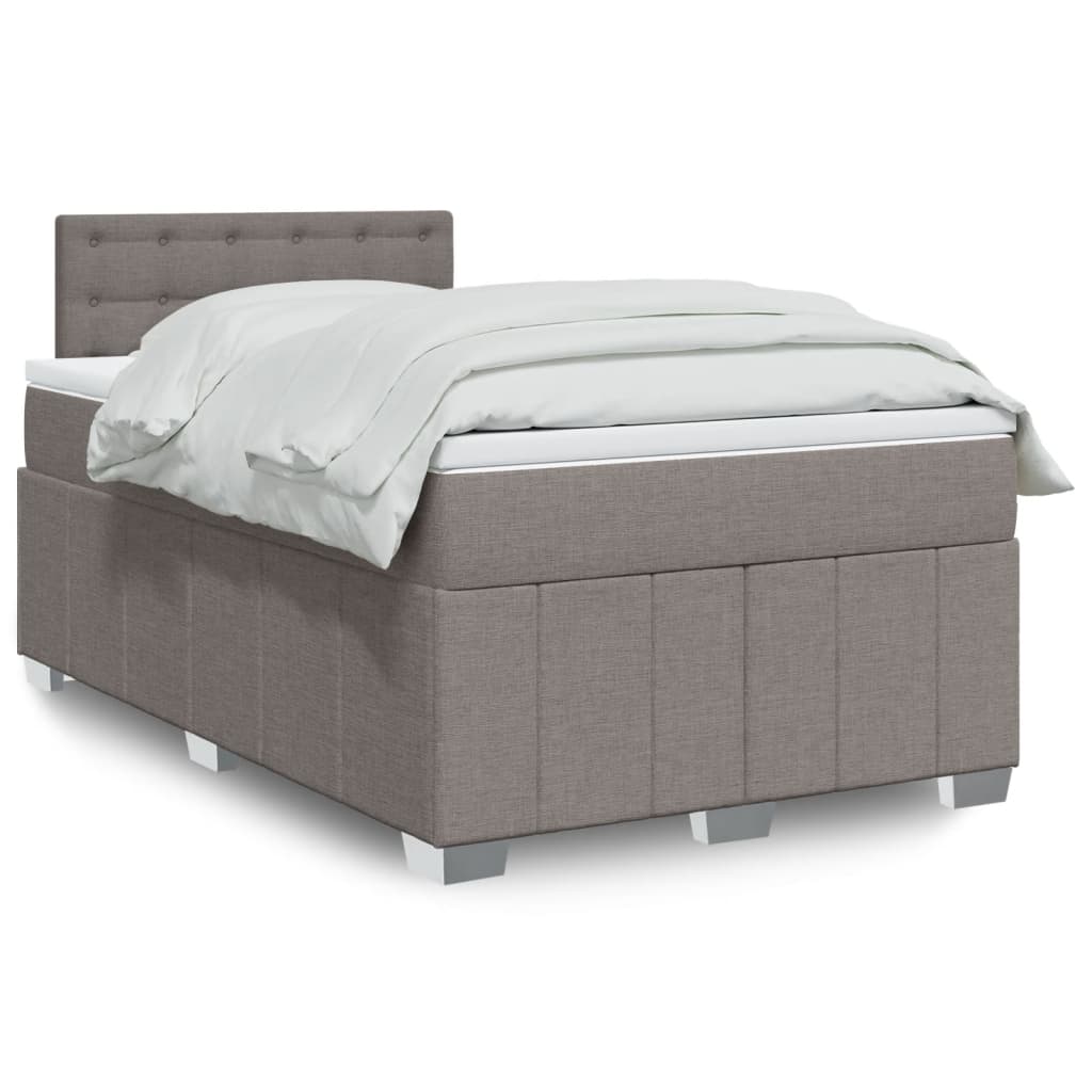 Boxspringbett mit Matratze Taupe 120×200 cm Stoff