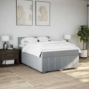 Box spring postel s matrací světle šedá 140 x 190 cm textil - obrázek 5