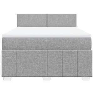 Box spring postel s matrací světle šedá 140 x 190 cm textil - obrázek 6