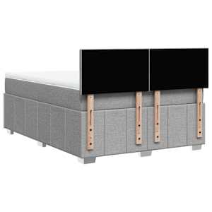 Box spring postel s matrací světle šedá 140 x 190 cm textil - obrázek 8