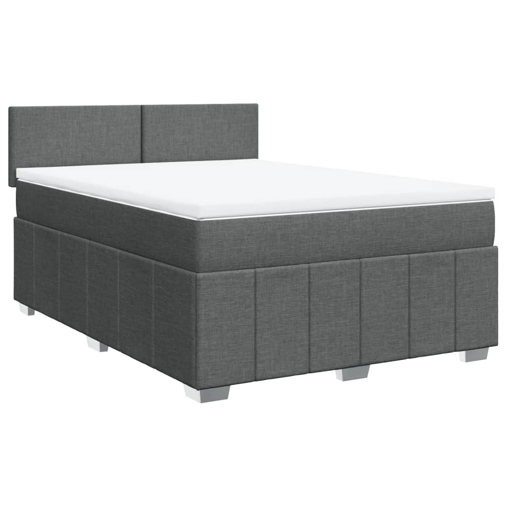 Thumbnail - vidaXL Boxspringbett mit Matratze Dunkelgrau 140x190 cm Stoff