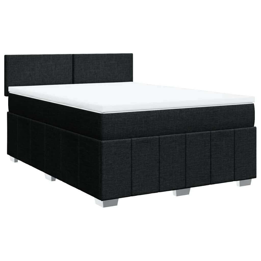 Thumbnail - vidaXL Boxspringbett mit Matratze Schwarz 140x190 cm Stoff