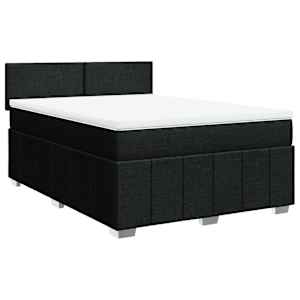 Box spring postel s matrací černá 140 x 190 cm textil - obrázek 3
