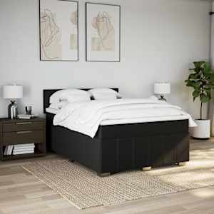 Box spring postel s matrací černá 140 x 190 cm textil - obrázek 5