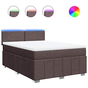 Box spring postel s matrací tmavě hnědá 140x190 cm textil - obrázek 2
