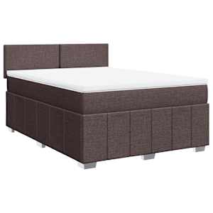 Box spring postel s matrací tmavě hnědá 140x190 cm textil - obrázek 3