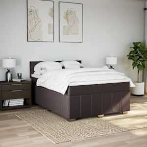 Box spring postel s matrací tmavě hnědá 140x190 cm textil - obrázek 5