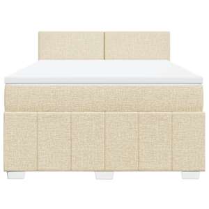 Box spring postel s matrací krémová 140x190 cm textil - obrázek 6