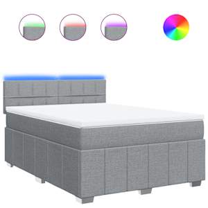 Box spring postel s matrací světle šedá 140 x 190 cm textil - obrázek 2