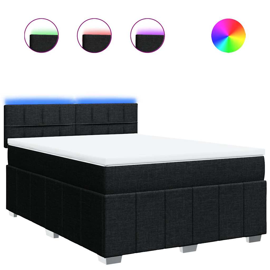 Thumbnail - vidaXL Boxspringbett mit Matratze Schwarz 140x190 cm Stoff