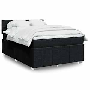 Box spring postel s matrací černá 140 x 190 cm textil - obrázek 1