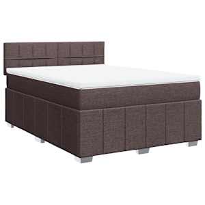 Box spring postel s matrací tmavě hnědá 140x190 cm textil - obrázek 3
