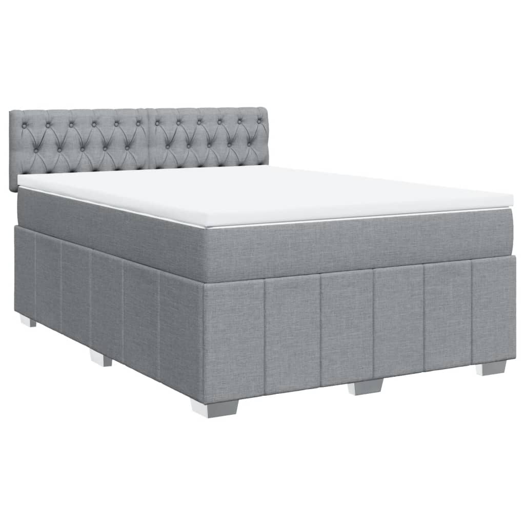 Thumbnail - vidaXL Boxspringbett mit Matratze Hellgrau 140x190 cm Stoff