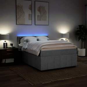 Box spring postel s matrací světle šedá 140 x 190 cm textil - obrázek 4