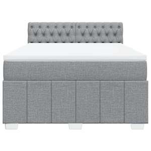 Box spring postel s matrací světle šedá 140 x 190 cm textil - obrázek 6