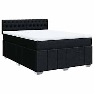 Box spring postel s matrací černá 140 x 190 cm textil - obrázek 3