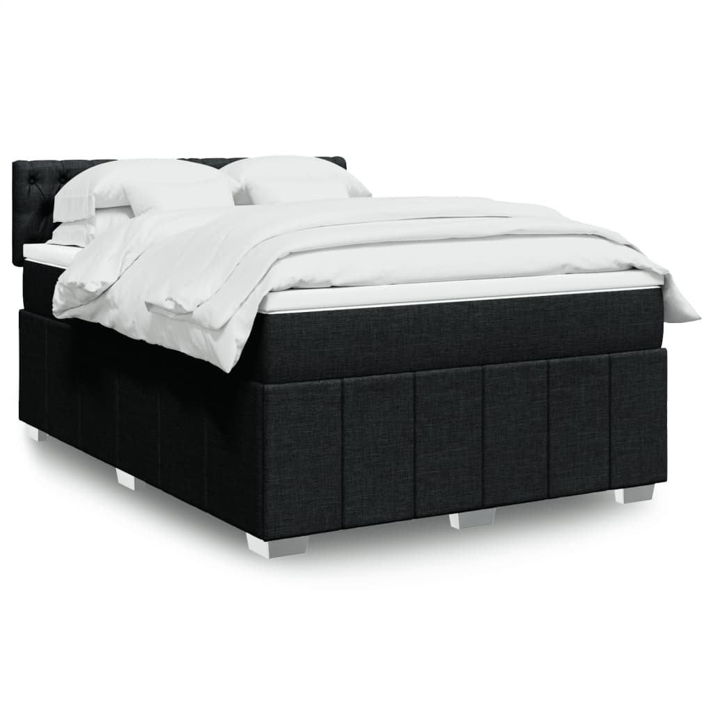 Boxspringbett mit Matratze Schwarz 140×190 cm Stoff