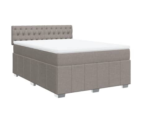 vidaXL Boxspringbett mit Matratze Taupe 140x190 cm Stoff