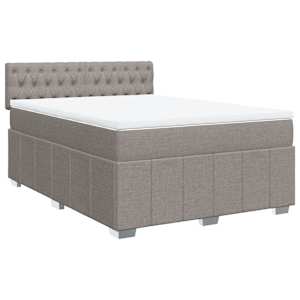 vidaXL Boxspringbett mit Matratze Taupe 140x190 cm Stoff