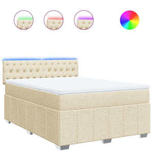 Box spring postel s matrací krémová 140x190 cm textil - obrázek 2